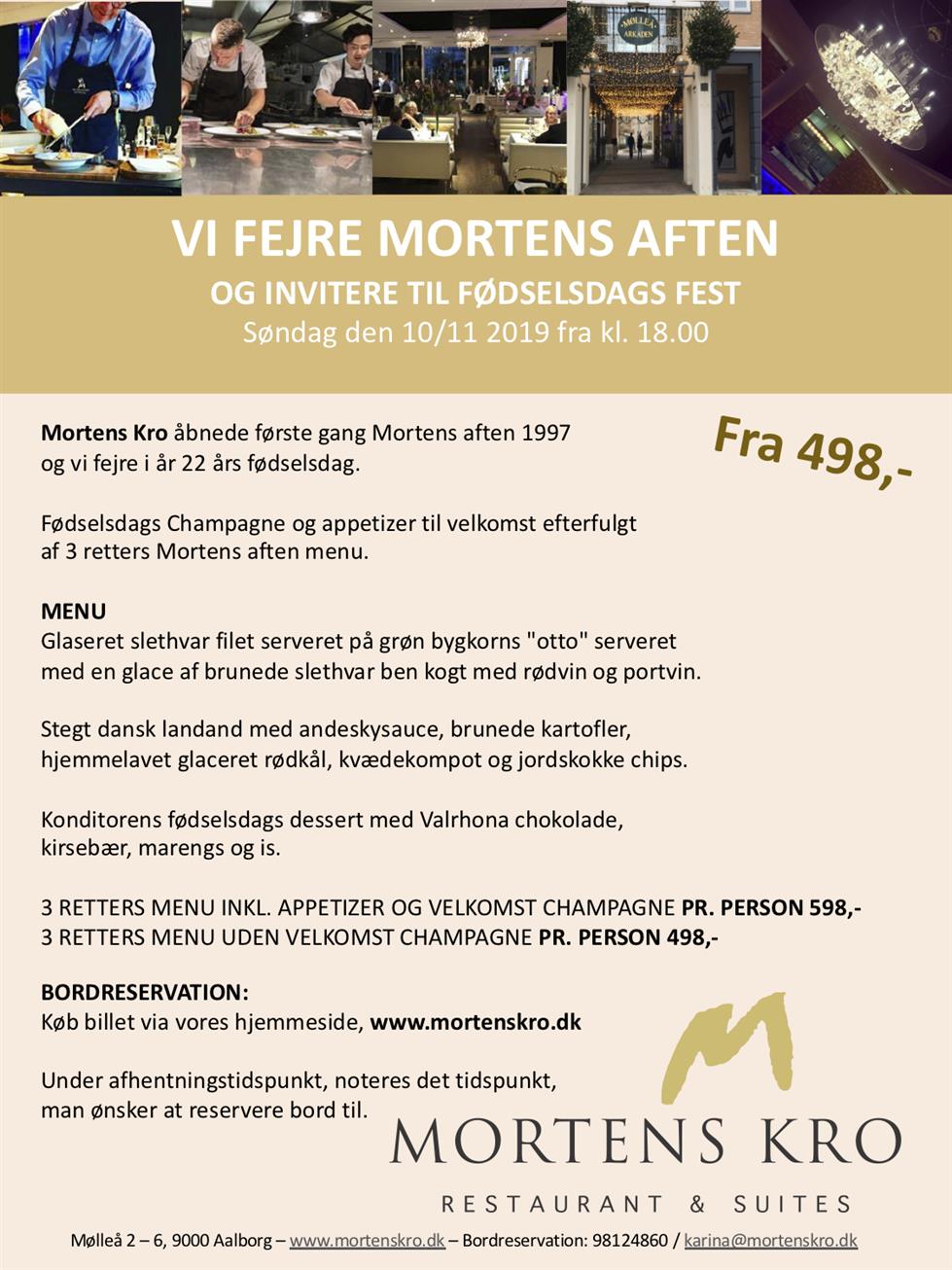 Mortens Aften 10/11 fra kl 18.00